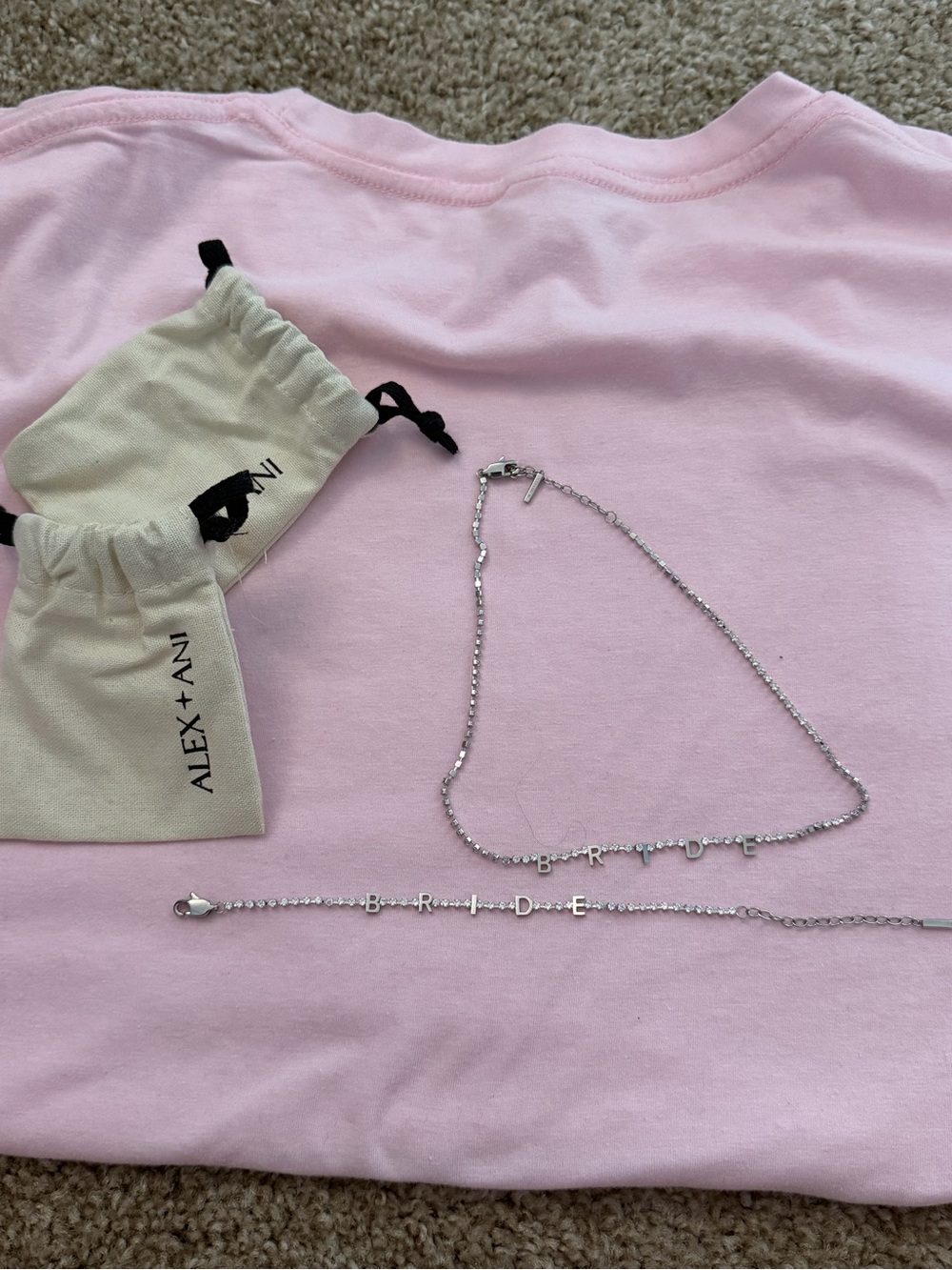 Alex and Ani Silver BRIDE Necklace and Bracelet Set